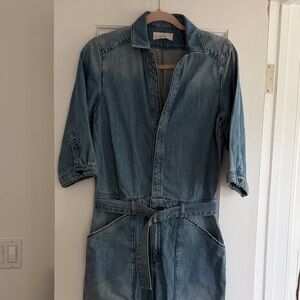 ba&sh Light Blue Denim Jumpsuit